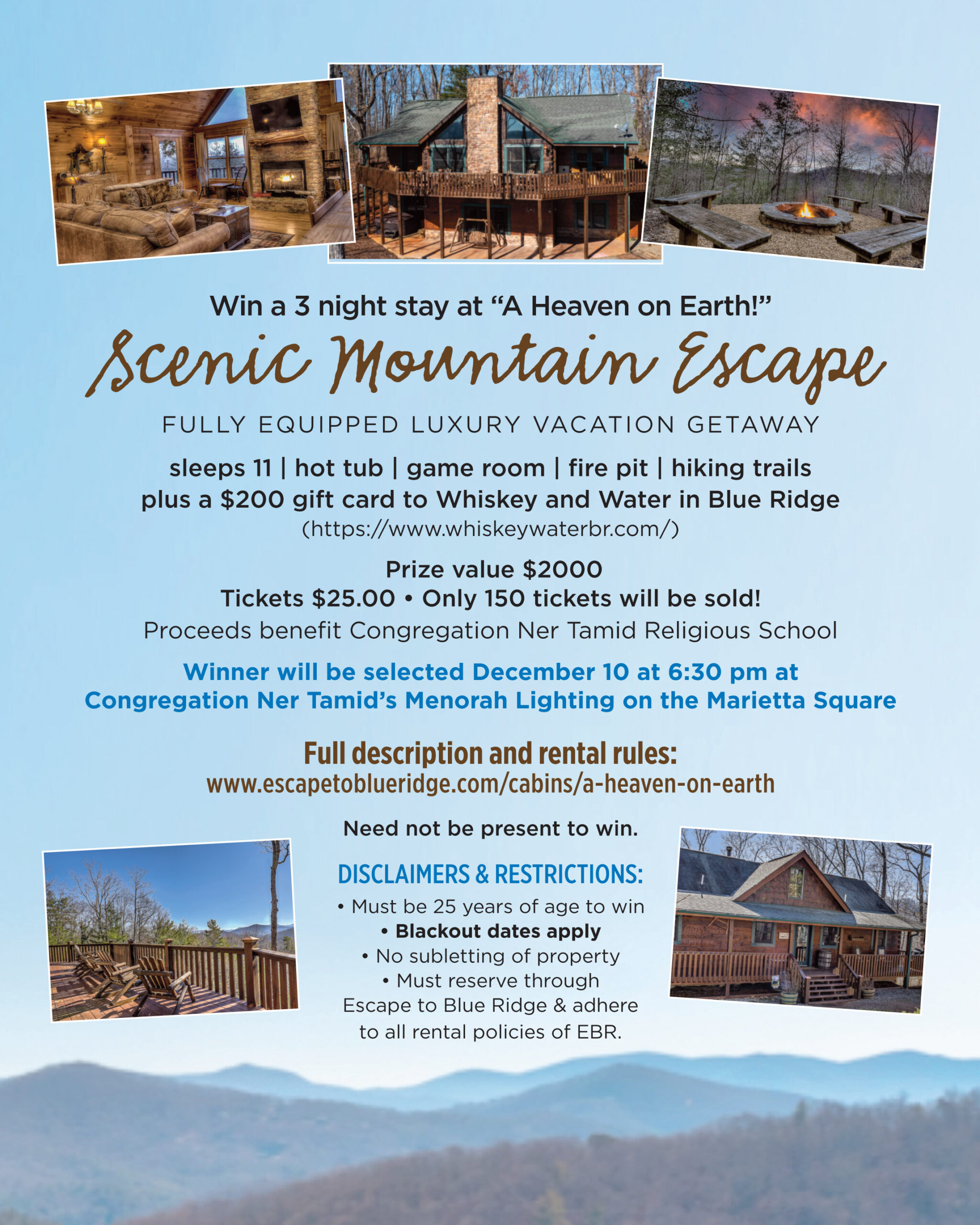 Mountain Cabin and Dinner Raffle